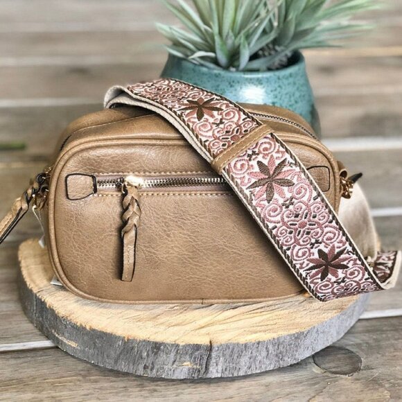 Mocha Boho Guitar Strap Crossbody Bag - Picture 1 of 1